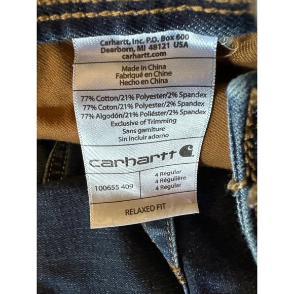 Carhartt Women's Relaxed Fit Mid-Rise Denim Jasper Jeans Size 4 - Picture 10 of 12